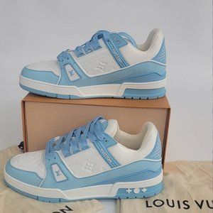 Authentic Preloved Great Condition Light Blue Louis Vuitton Trainers Size 11